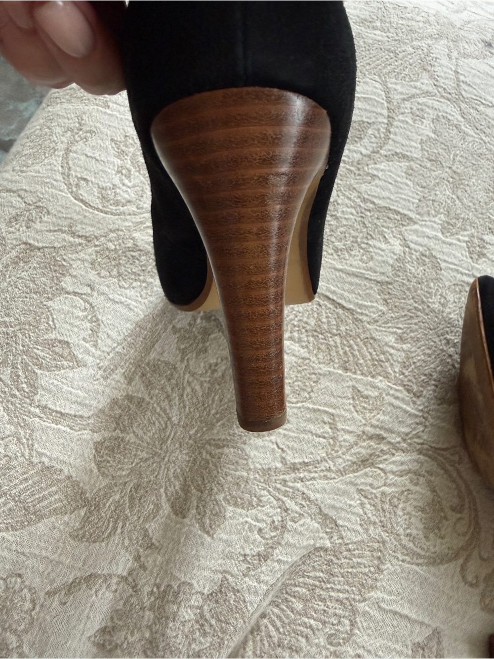 Butter Black Suede Pointed-Toe Heels - Picture 8 of 14